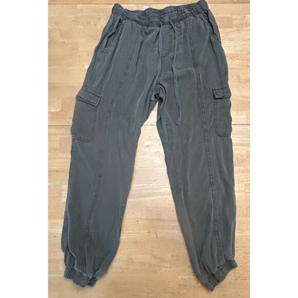 Thread & Supply Flowy Tencel Joggers Army Green Lightweight Size Small - Picture 2 of 8